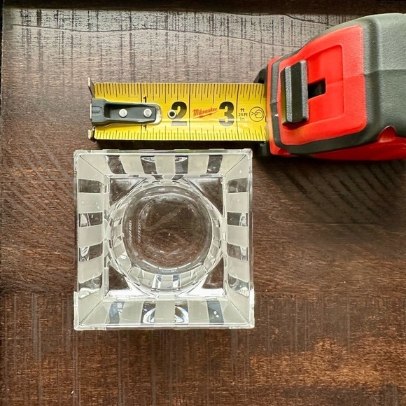 Vera Wang Wedgwood Vintage Crystal Votive Candle Holder 3.5” Modern Stripe - Picture 7 of 7